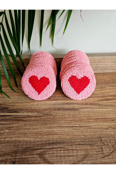 MAMS ACCESSORIES 2-Piece Punch Heart Coaster Car Accessory Coaster 7 cm