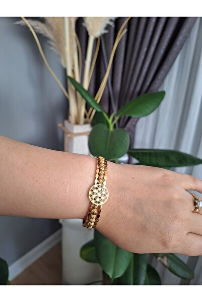 stainless steell دوريكا زهرة الحياة مشبك فولاذي