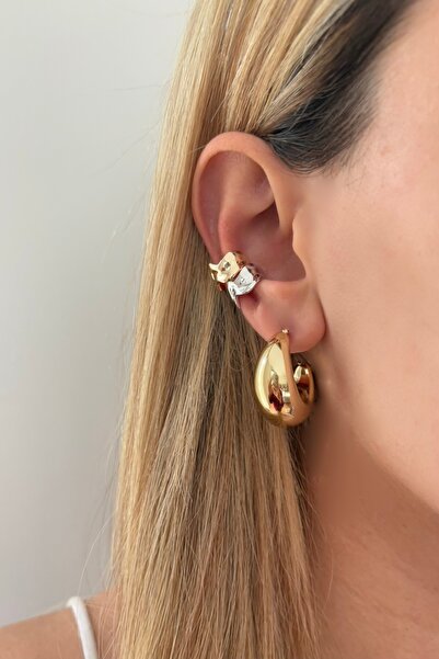 Lavian Accessories Gold Hafif Lou Halka Küpe