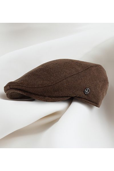 KARNAS ŞAPKA Brown Wool Cotton Winter Fabric Helmet Hat (Slip-Proof Satin Liner)