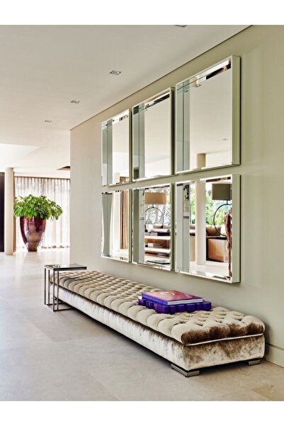 LUXURY VİLLA Luxury Dekoratif Sadece Ayna Seti 6 Adet 50x50 Ölçüsünde
