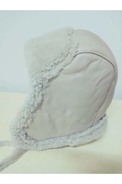 hoaryage Uşanka with Ears Genuine Lambskin Pilot Hat