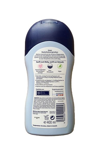 Bübchen Non-Burning Shampoo & Shower Cream for Newborn Sensitive Skin 400 ml