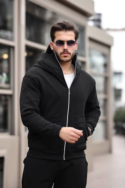 eg38 Μπουφάν Ninja 3 Thread με φερμουάρ μαύρο