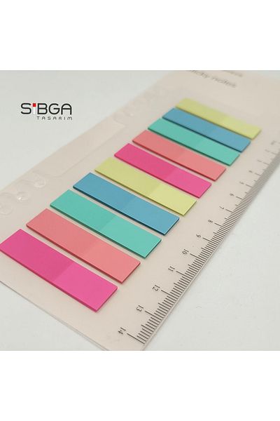 sibga tasarım Transparent Colored Post-It Note Paper - 200 Sheets Bookmark Sticker