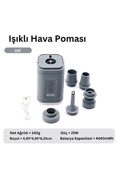 Genel Markalar Taşınabilir Kablosuz Elektrikli Hava Pompası, Type-C  Şarjlı, ...