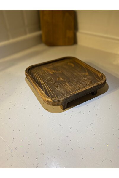 Rabo Craft Ahşap Kare Servis & Sunumluk - Doğal Çam Masifi