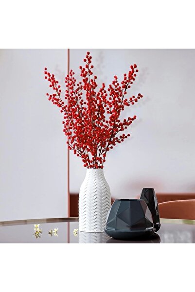 Yenigeldi 4 Adet 60 Cm Yılbaşı Kokina Kırmızı Berry Sapları Noel Berry Dalları