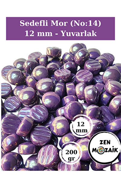 Zen Mozaik Sanatsal Mozaik Çalışmalarınız için 12 x12 mm - Sedefli Yuvarlak C...