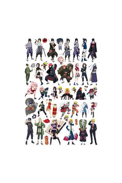 Ororabutik Σετ αυτοκόλλητων Anime Naruto 46 τμχ - Σετ αυτοκόλλητων Scrapbook Bullet Journal