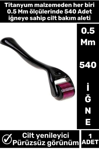 Wintoup High Quality 540 Titanium Needle Derma Roller - 0.5 mm Smooth Skin Care Tool