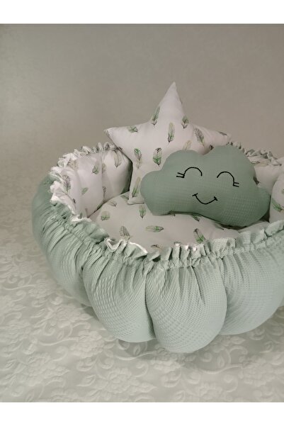 Wenaris yuvarlak babynest ,yıldız ve bulut yastık