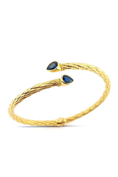 ALTINBEYI 22 Ayar Altın Kelepçe Bilezik Lacivert Taşlı 11.50 Gram ABY22KLP002