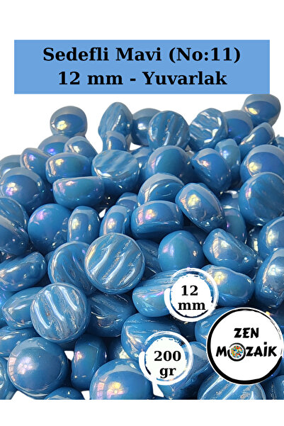 Zen Mozaik Sanatsal Mozaik Çalışmalarınız için 12 x12 mm - Sedefli Yuvarlak C...