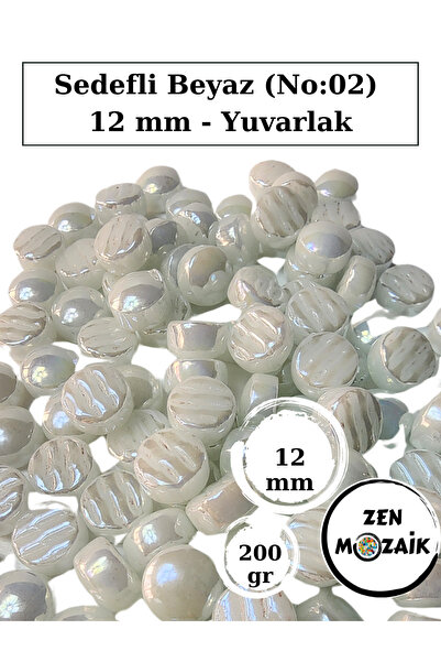 Zen Mozaik Sanatsal Mozaik Çalışmalarınız için 12 x12 mm - Sedefli Yuvarlak C...