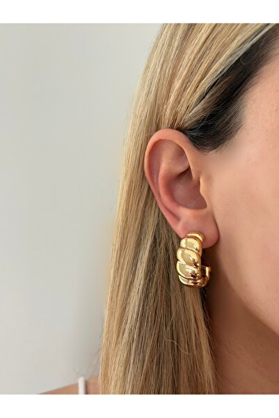 Lavian Accessories Gold Burgu Halka Küpe