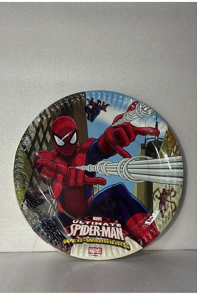 Cadde Süs Spiderman (Spider-Man) Set of 8 Paper Plates Cups