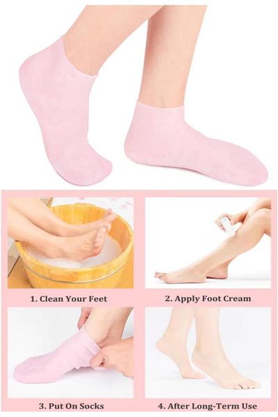 Bunyon 1 Pair Silicone Moisturizing Foot Mask Spa Gel Heel Socks Foot Care Sock Heel Crack Protector