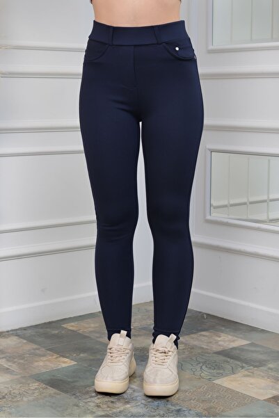 UNIQUE LADY Women's Denim Pants Look Back Pocket Leggings