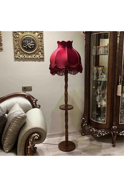 Genel Markalar Bordo Sehpalı Vintage Lambader 170x45cm