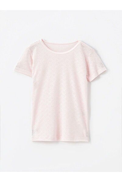 LC Waikiki Pink Crew Neck Short Sleeve Girls Undershirt 2-Pack