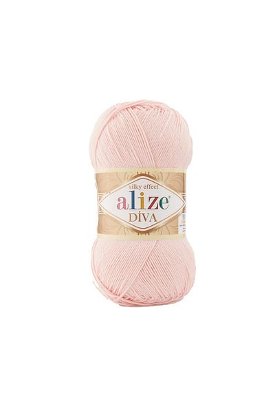 Alize Diva Mercerized νήμα Καλοκαιρινό μπικίνι μπουστάκι Μπλούζα Crop Knitting Rope 161 Powder (ΝΕΟ ΧΡΩΜΑ) Πολύ λεπτό νήμα πλεξίματος