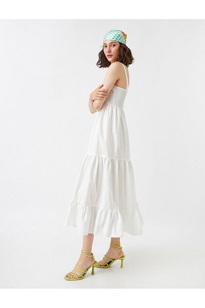 Koton Langes Lagenkleid mit Gipe-Detail und Trägern