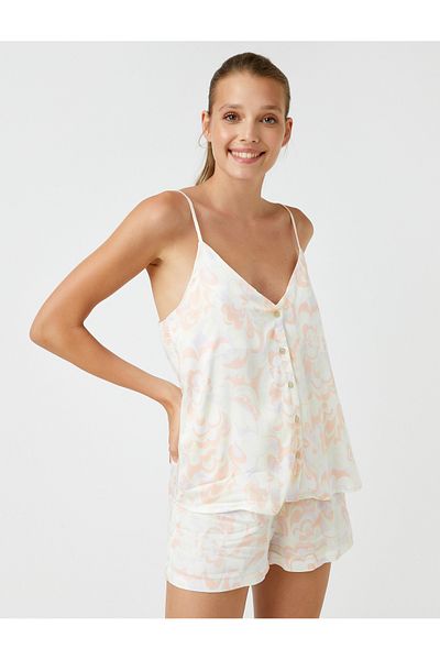 Koton Strappy Buttoned Woven Top