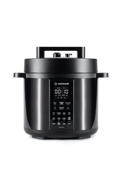 Nutricook Smart Pot 2, 1000 Watts Electric Pressure Cooker, Rice Cooker, Steamer, Yogurt Maker, 6L, Black