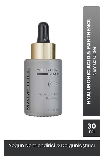 Madetoll 30 ml Moisture Serum - Intensive Moisturizing and Plumping, 3x Hyaluronic Acid+Panthenol