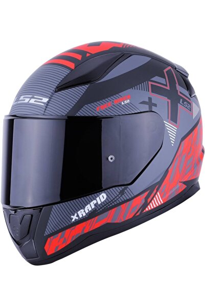 LS2 Rapıd 2 Xtreet Mat Siyah-Kırmızı Kask Siyah Cam