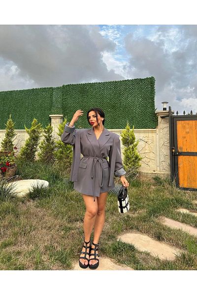 Ekim Store Λεπτομέρεια γραβάτας Oversize Blazer Jacket