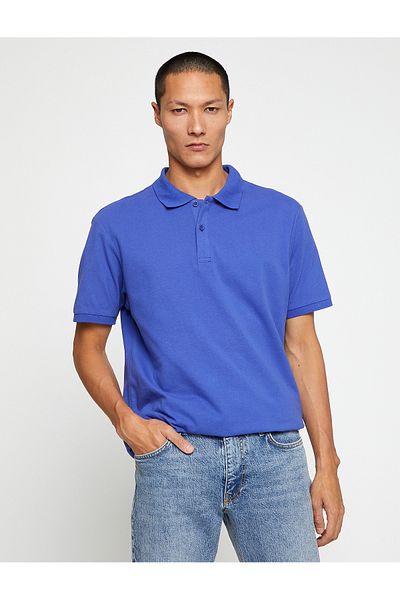 Koton Základní triko Polo Neck Buttoned Slim Fit