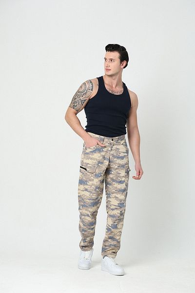 rlt relax time Men's Camouflage Cargo Pocket Military Commando Tactical Trousers