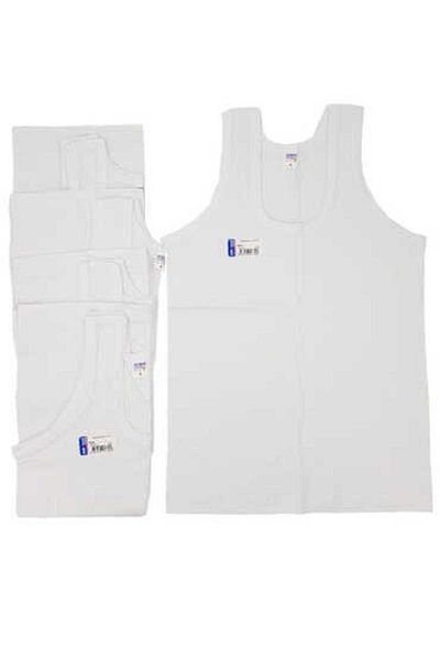 Seher Yıldızı White Combed Cotton Children's Undershirt - 0036 Seher 12 Pack