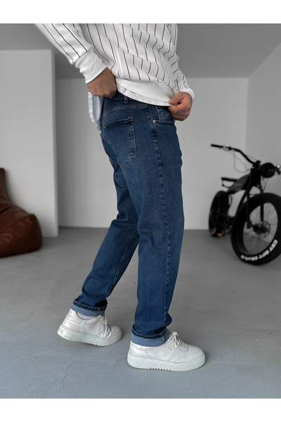 BYBASICMAN Mavi Relaxed Fit Likralı Pantolon KE-671/675/669