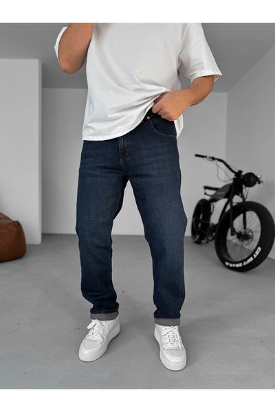 BYBASICMAN Navy Blue Relaxed Fit Lycra Trousers Ke-675/669/680