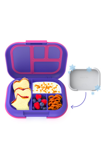 Bentgo صندوق غداء كيدز تشيل بأربعة أقسام، بنفسجي كهربائي