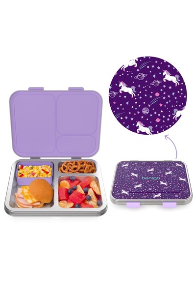 Bentgo 3 Compartments Stainless Steel Unicorn Lunchbox with Printed Blessing ...