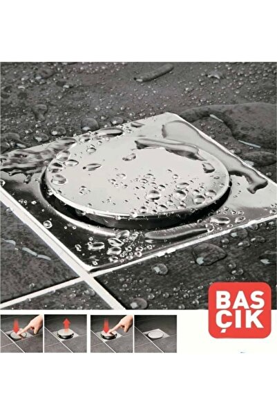 İSAOĞLU YAPI Banyo Yer Sifonu Koku Gidericili Bas Bırak Sistem Banyo Gideri Krom Renk