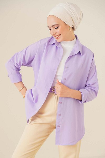 Bigdart 103901 Πουκάμισο Basic Hijab Oversize - Λιλά