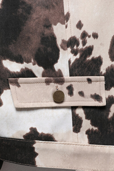 Quzu Кафяво яке с капаци и джобове