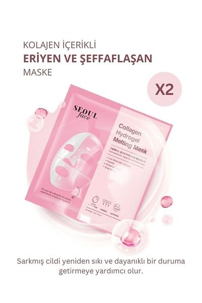 Dermal Seoulface Collagen Hydrogel - Transparent Melt Mask 34g, 2 Pieces