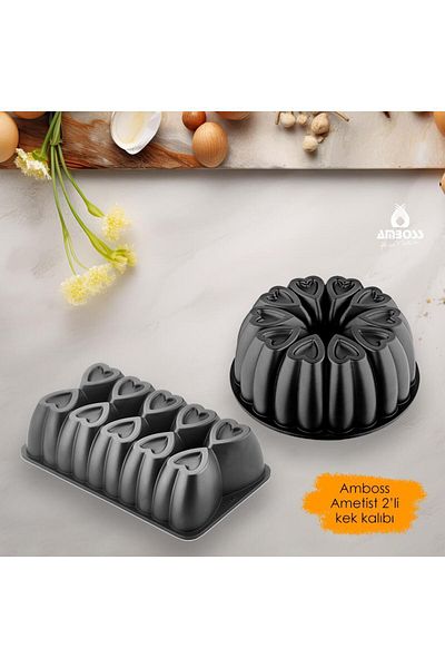 Amboss Amethyst 2-Piece Cast, Fireproof Non-Stick Cast Cake Mold