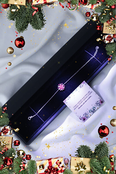 SUNSHINE 925 Ayar Gümüş, ışıklı Kutuda, Özel Tasarım Lotus Çiçeği Bileklik