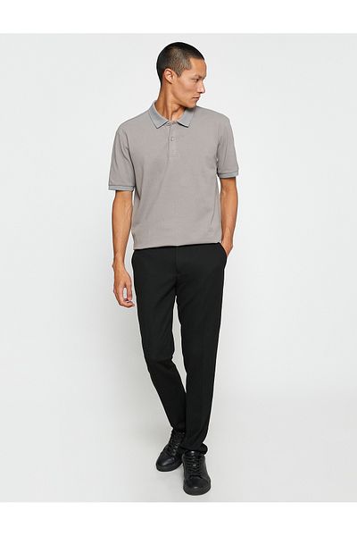 Koton Základní tričko Polo Neck Buttoned Slim Fit