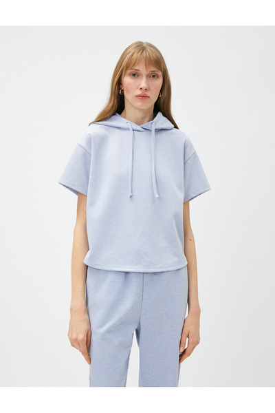 Koton Φούτερ με κοντό μανίκι με κουκούλα