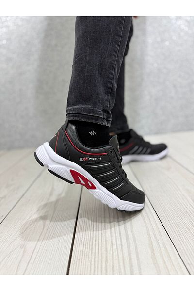 Wickers 2376 Pantofi pentru bărbați cu talpă ortopedică Wickers Black White