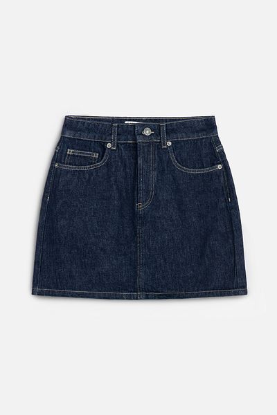 Manuka Modrá hluboká krátká sukně - Denim