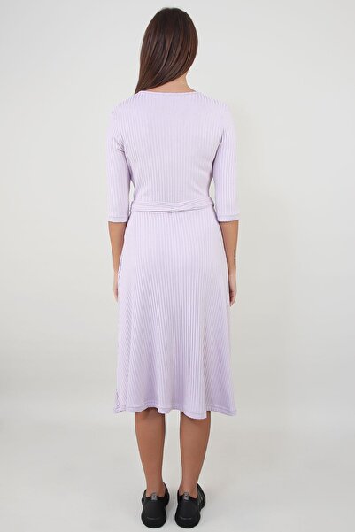 ALEXANDERGARDI Kemerli Kruvaze Yaka Elbise (B21-701701)